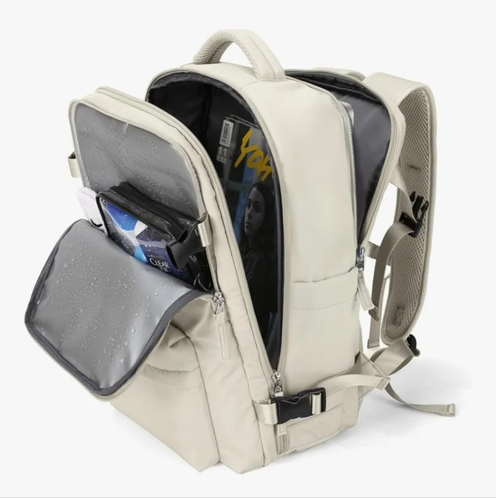 Cream Travel Backpack - Picture 2 of 14